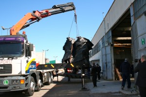 Trasporto eccezionale della statua in bronzo denominata "Carabinieri nella tormenta"