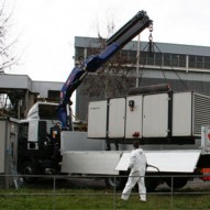 Movimentazione di gruppo elettrogeno presso Centro Sperimentazione Materiali di Castel Romano